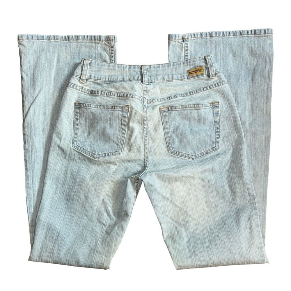 LONDONJEAN Women's Boot Cut Leg Jeans in Light Gray Light Blue Size 6